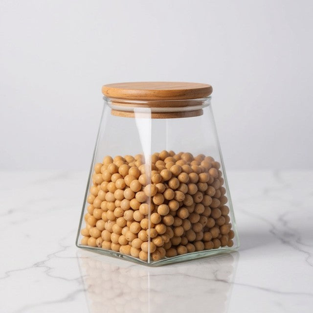 3 für 2 SPAR-Set: Vorratsglas "ZIERSTÜCK" mit Holzdeckel (500 / 750 / 950 ml)