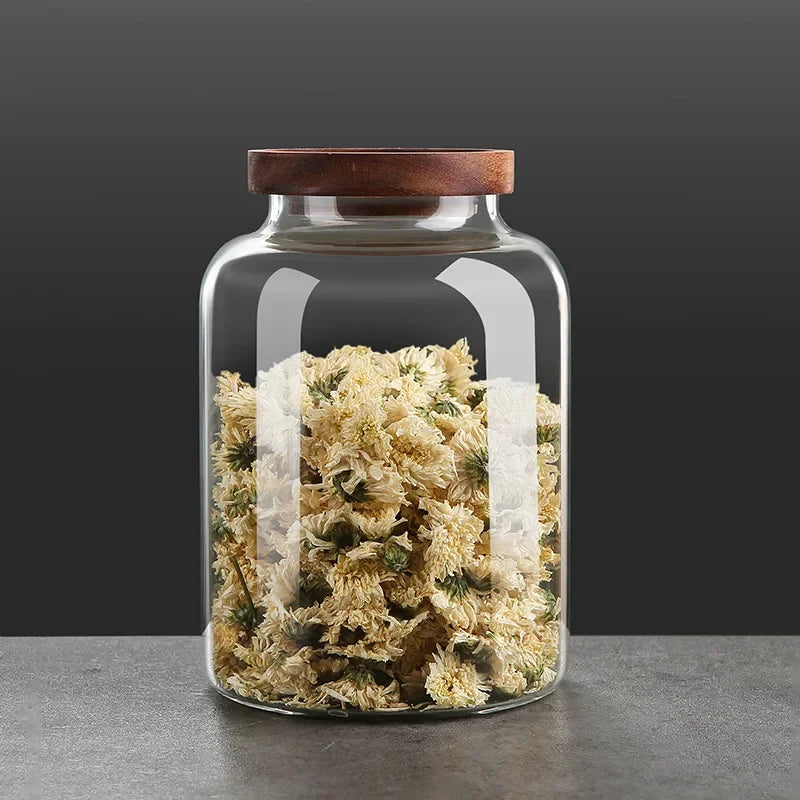 3 für 2 SPAR-Set: Vorratsglas "NATURKLAR" mit Holzdeckel (1200/2000/2500 ml)