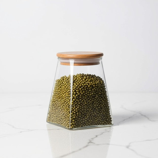 3 für 2 SPAR-Set: Vorratsglas "ZIERSTÜCK" mit Holzdeckel (500 / 750 / 950 ml)