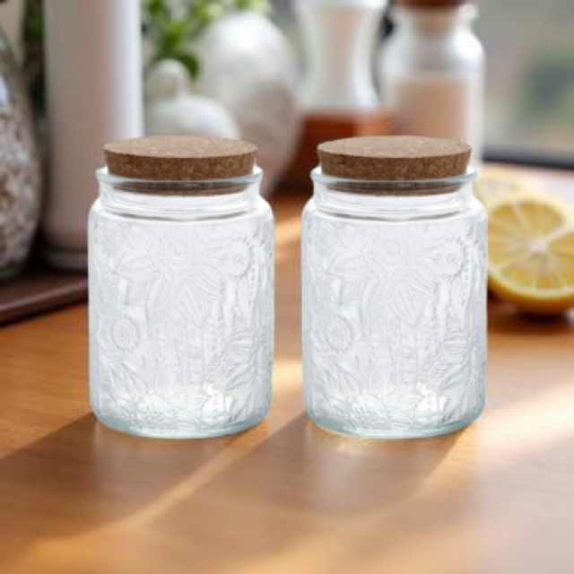 Vorratsglas im 2er SPAR-Set:  "LIEBLINGSGLAS" mit Korkdeckel (1000 ml)
