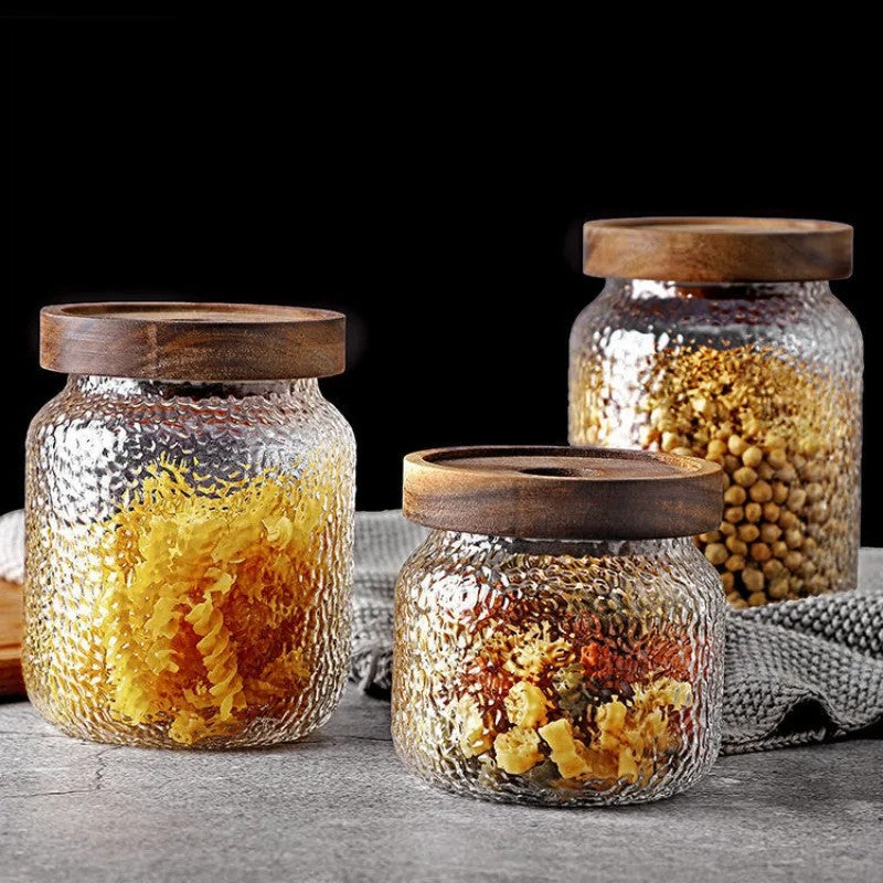 3 für 2 SPAR-Set: Vorratsglas "GLASLIEBE" mit Holzdeckel (700/800/1000 ml)