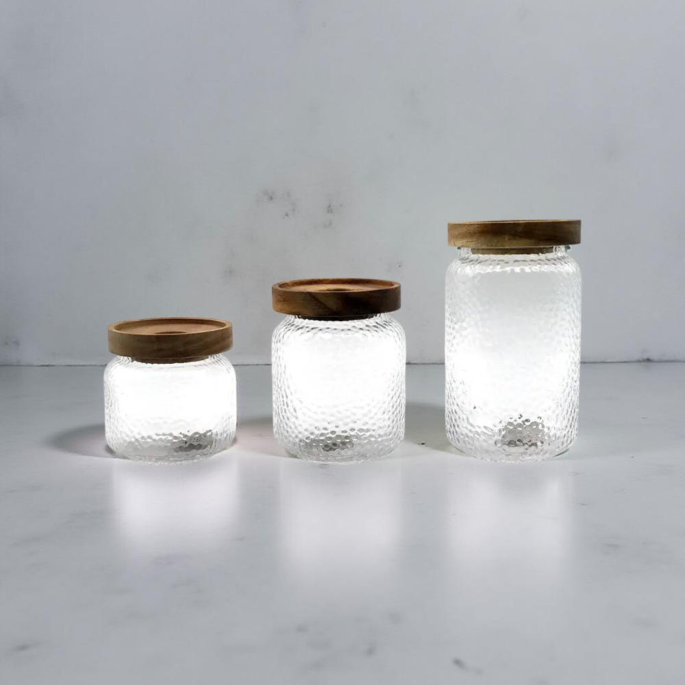 3 für 2 SPAR-Set: Vorratsglas "GLASLIEBE" mit Holzdeckel (700/800/1000 ml)