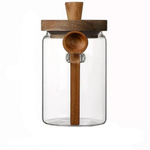 3 für 2 SPAR-Set: Vorratsglas "BLICKFANG" mit Holzdeckel und Löffel (400/600/900 ml)