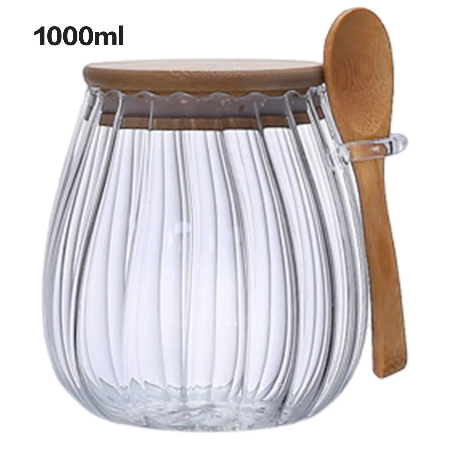 3 für 2 SPAR-Set: Vorratsglas "FILEGRANO" mit Holzdeckel und Löffel (350/600/1000 ml)