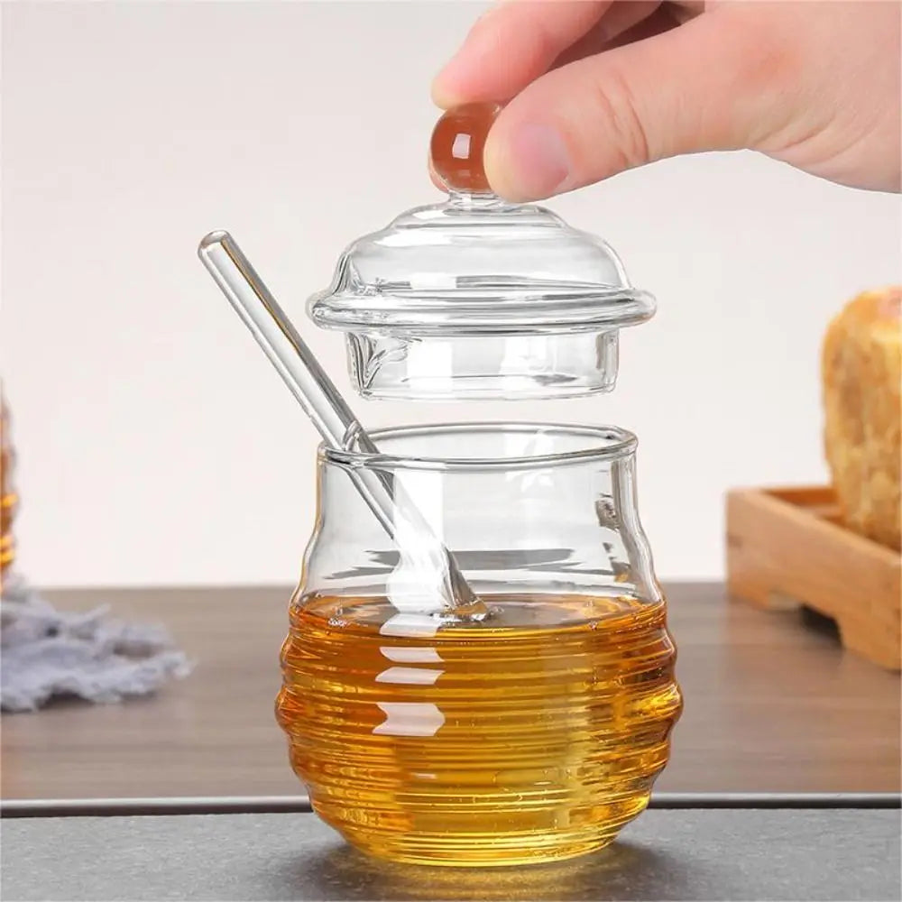 Vorratsglas 2er SPAR-Set: "HONIGSTOCK" mit Glasdeckel (280 / 500 ml)