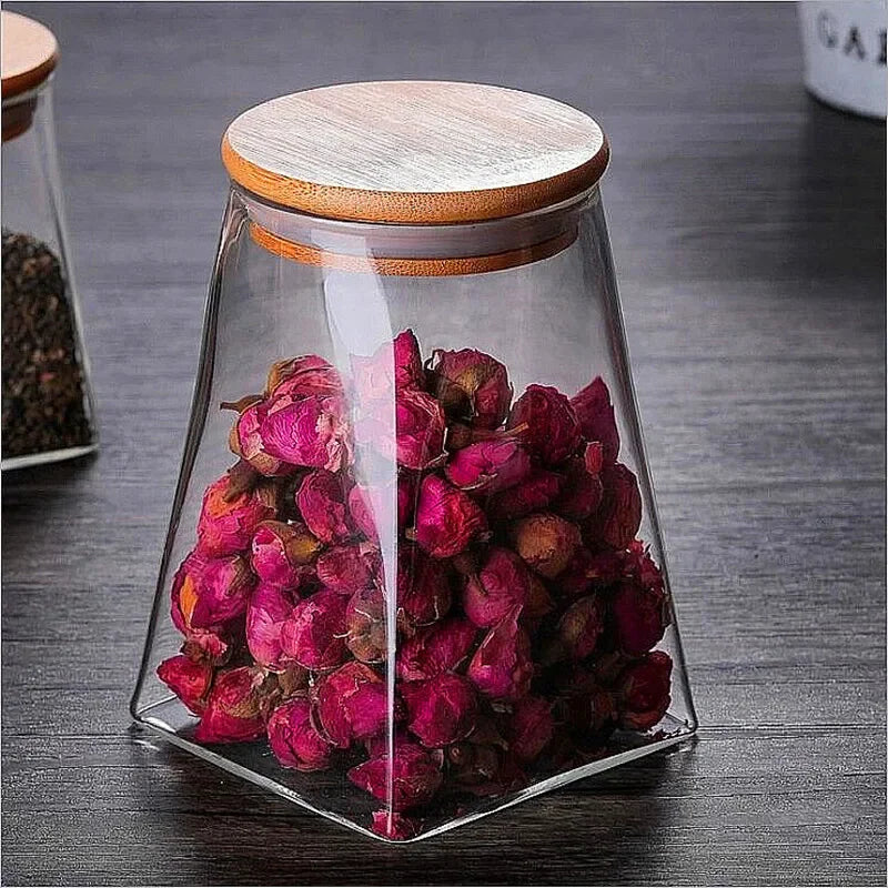 3 für 2 SPAR-Set: Vorratsglas "ZIERSTÜCK" mit Holzdeckel (500 / 750 / 950 ml)