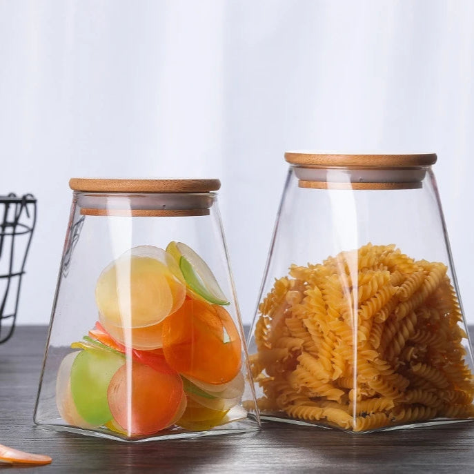 3 für 2 SPAR-Set: Vorratsglas "ZIERSTÜCK" mit Holzdeckel (500 / 750 / 950 ml)