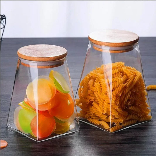 3 für 2 SPAR-Set: Vorratsglas "ZIERSTÜCK" mit Holzdeckel (500 / 750 / 950 ml)