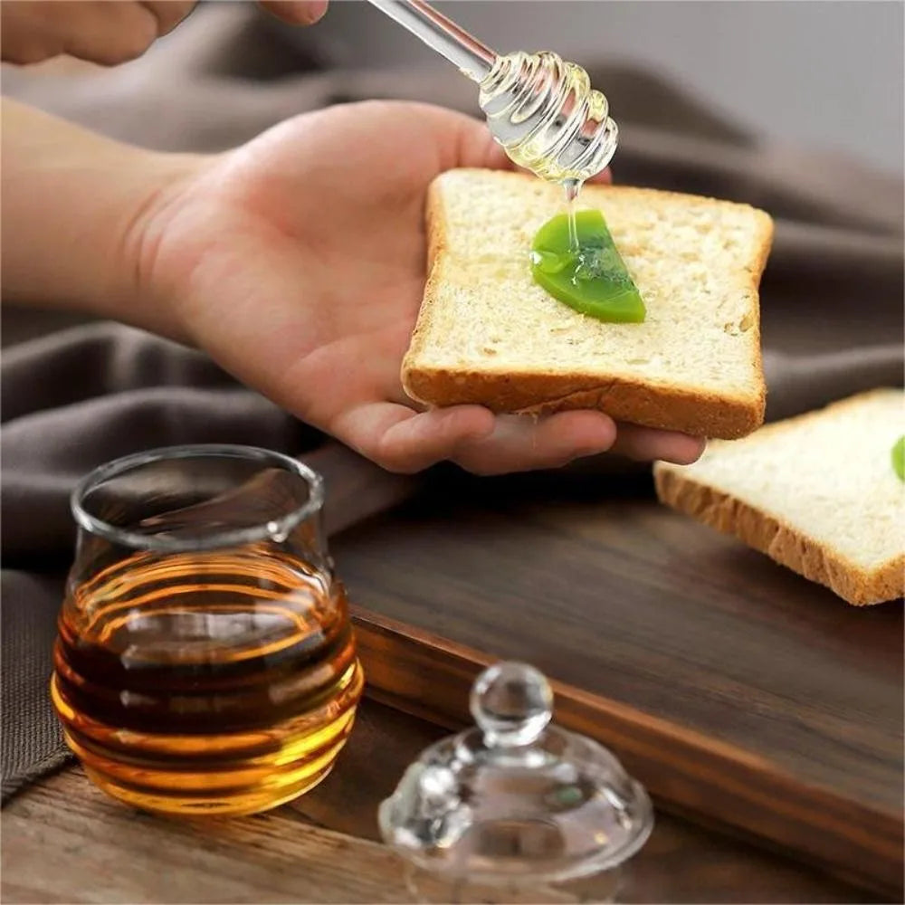 Vorratsglas 2er SPAR-Set: "HONIGSTOCK" mit Glasdeckel (280 / 500 ml)