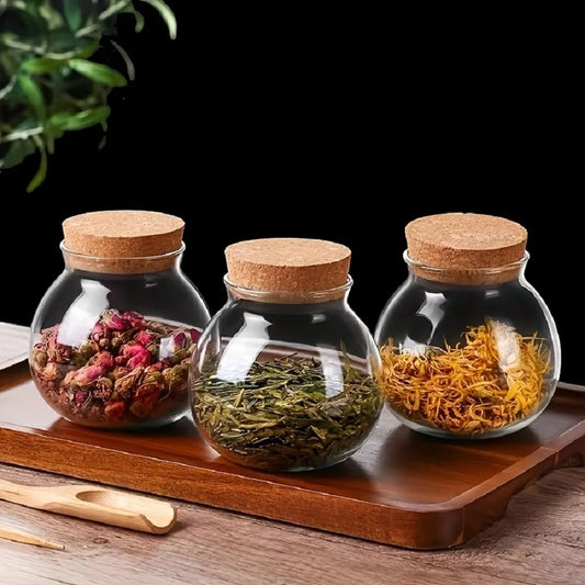 3 für 2 SPAR-Set: Vorratsglas "DUFTGLÜCK" mit Korkdeckel (500 ml)