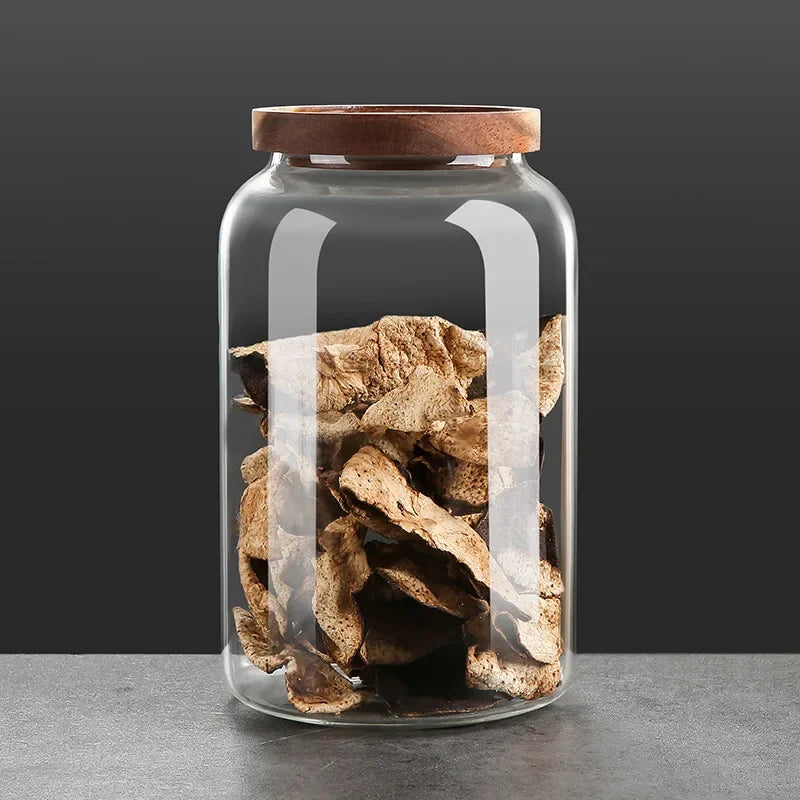 3 für 2 SPAR-Set: Vorratsglas "NATURKLAR" mit Holzdeckel (1200/2000/2500 ml)